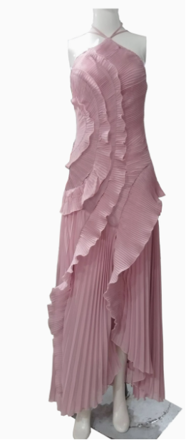 Elegant Purple Halter A-Line Chiffon Ruffles Long Prom Dresses Birthday Party Dress ED02931