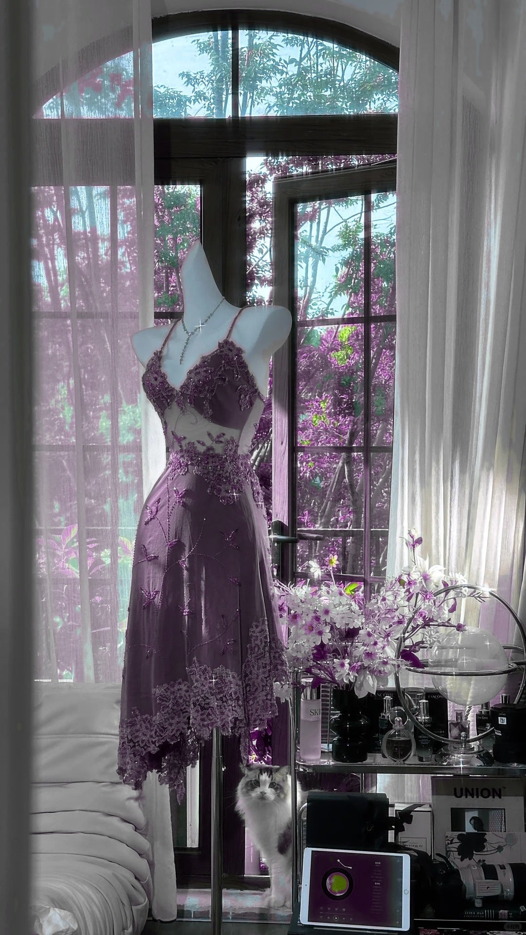 Stunning Green Spaghetti Straps A-Line Chiffon Beaded Short Prom Dresses ED02951