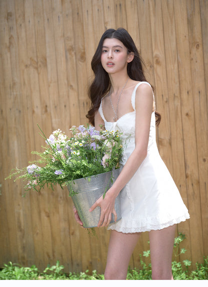 Sweet Red Square Neck A-Line Short Birthday Party Dress ED02955