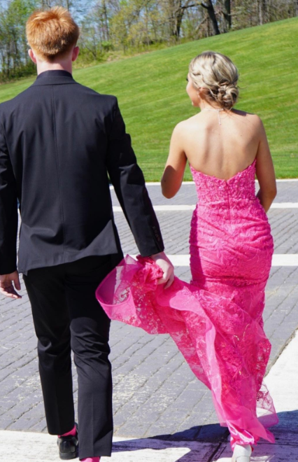 Sweet Hot Pink Sweetheart Mermaid Tulle Applique Long Prom Dresses Formal Evening Gowns ED02976