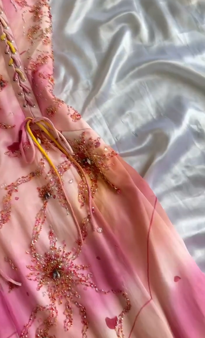 Stunning Spaghetti Straps Sheath Beaded Chiffon Long Prom Dresses Vintage Evening Gowns ED03050