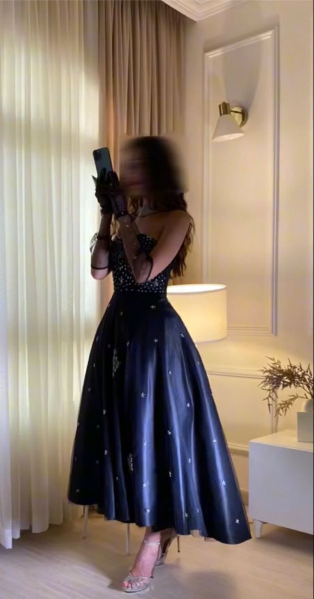 Glamour Navy Blue Strapless A-Line Tulle Long Prom Dresses Formal Evening Gowns with Appliques ED03169