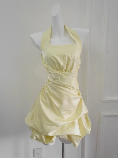 Stunning Pink Spaghetti Straps A-Line Satin Short Evening Dress Sweet Homecoming Dress ED03184