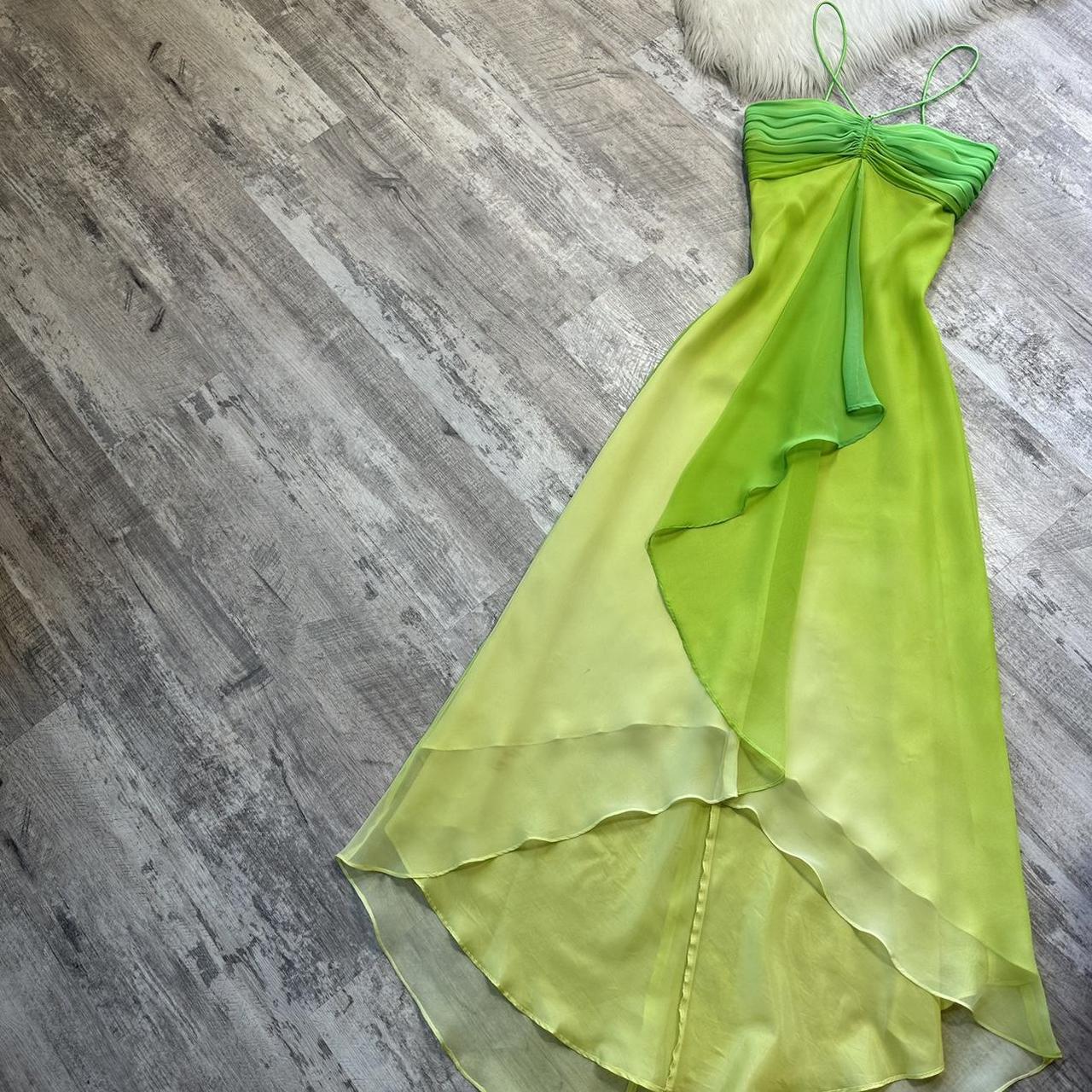 Fairytale Gradient Green Spaghetti Straps Sheath Chiffon Short Party Dress ED03203