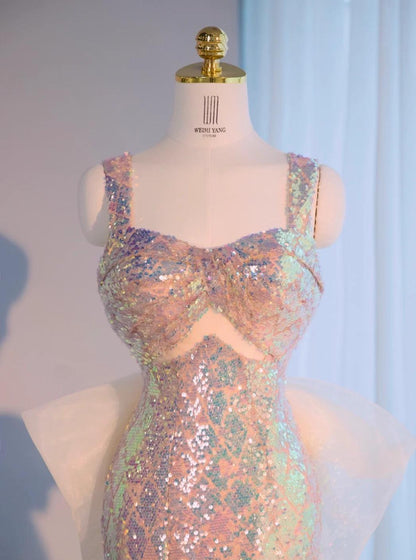 Elegant Sweetheart Mermaid Sequin Long Prom Dresses Formal Evening Gowns ED03219