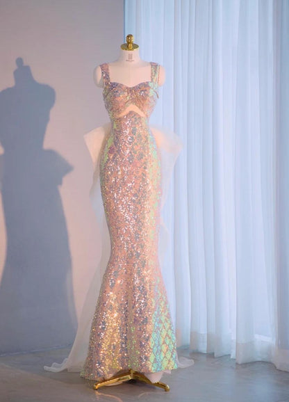 Elegant Sweetheart Mermaid Sequin Long Prom Dresses Formal Evening Gowns ED03219
