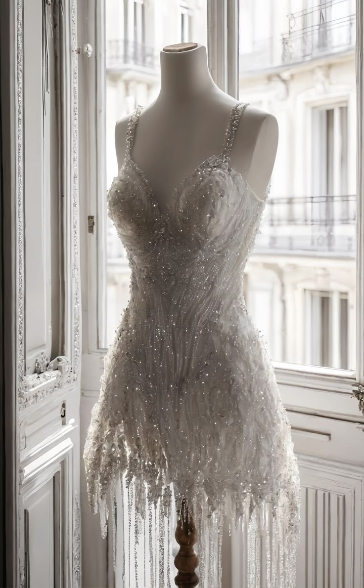 Gorgeous White Spaghetti Straps Bodycon Beaded Sequin Short Prom Dresses Fashion Homecoming Dress ED03220