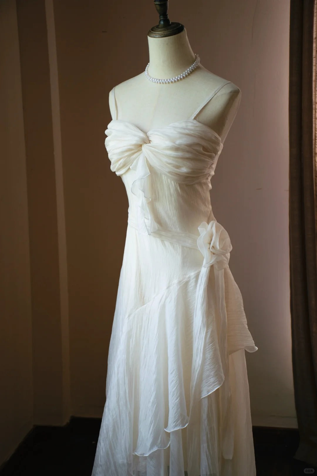 Sweet Spaghetti Strap Off-White Sheath Chiffon Long Prom Dresses, Elegant Birthday Party Dresses ED03223