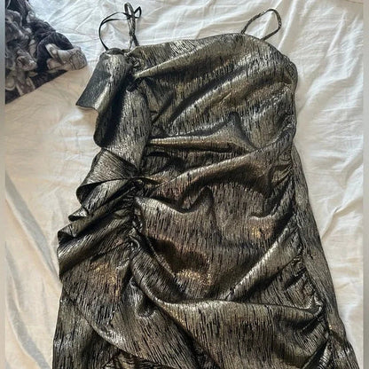 Fashion Black Gold Strapless Bodycon Short Party Dress Sexy Homecoming Dress ED03240