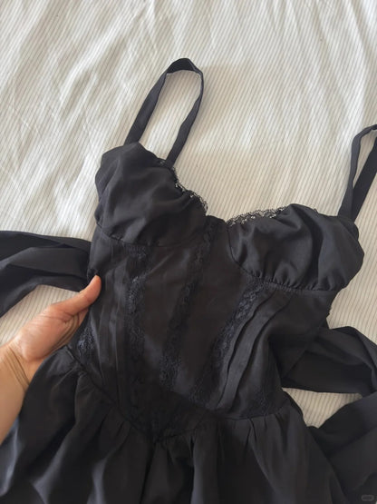 Fashionable Black Thin Strap A-Line Short Prom Dresses Birthday Party Dress ED03247