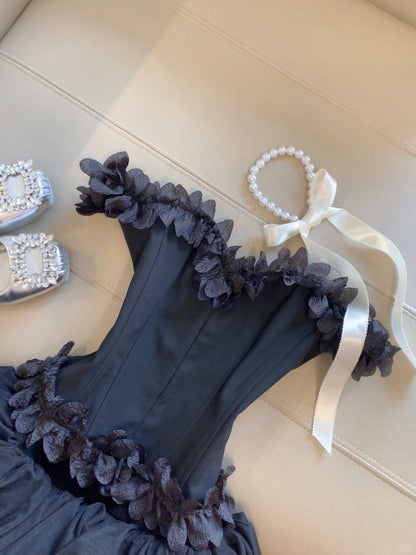 Elegant Off-the-shoulder Tulle Applique Short Ball Gown Fashion Party Dress ED03266