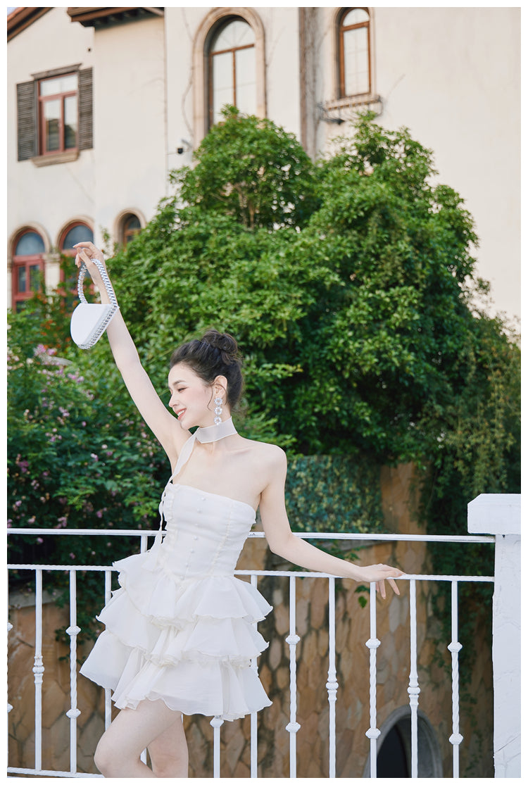 Fashion White A-Line Strapless Chiffon Short Homecoming Dress Sweet 16 DressED03277