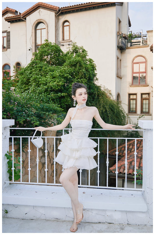 Fashion White A-Line Strapless Chiffon Short Homecoming Dress Sweet 16 DressED03277