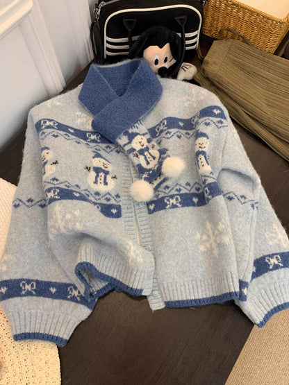 Christmas Outfit Fair Isle Mohair Sweater ED0328