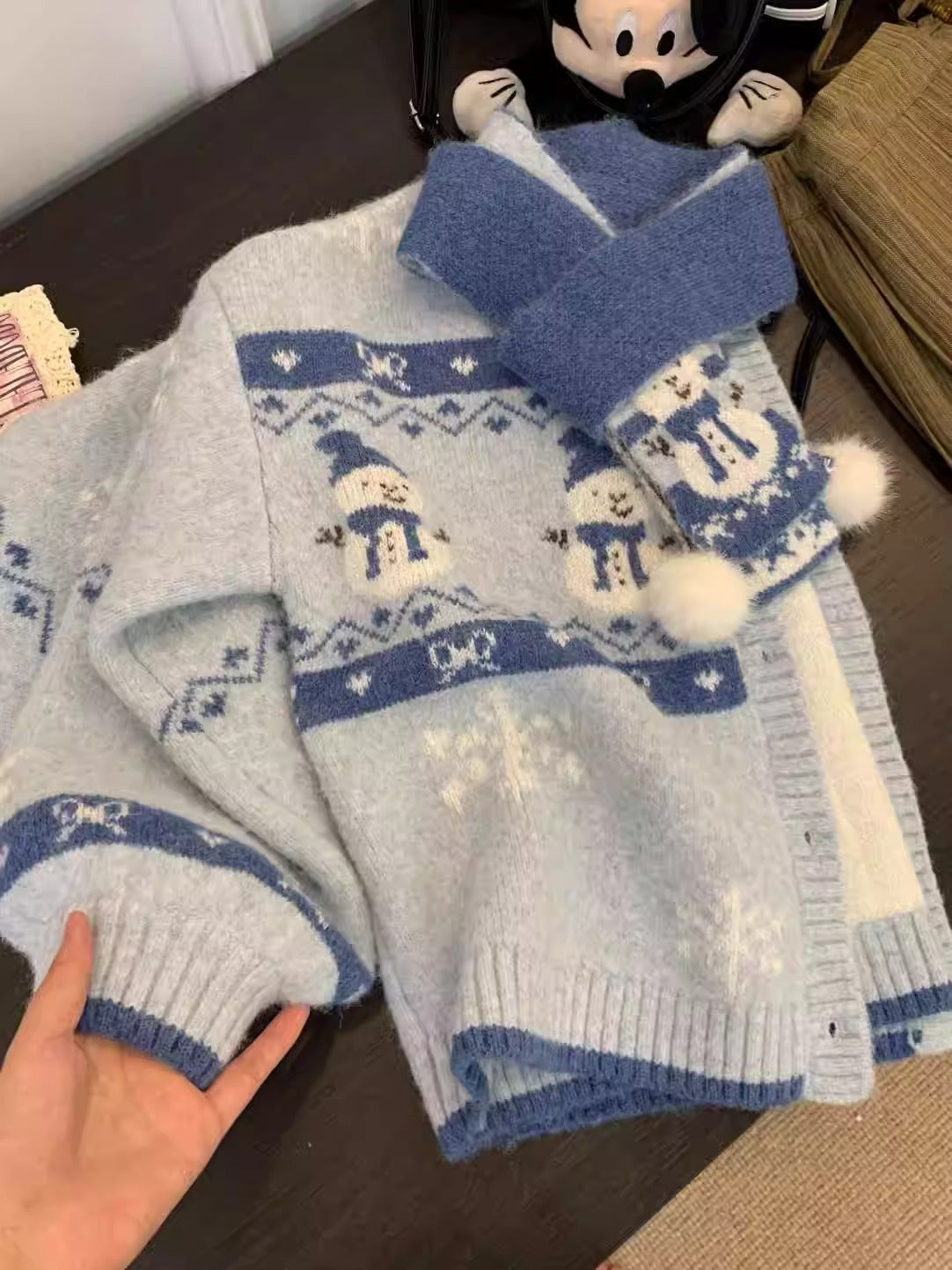 Christmas Outfit Fair Isle Mohair Sweater ED0328