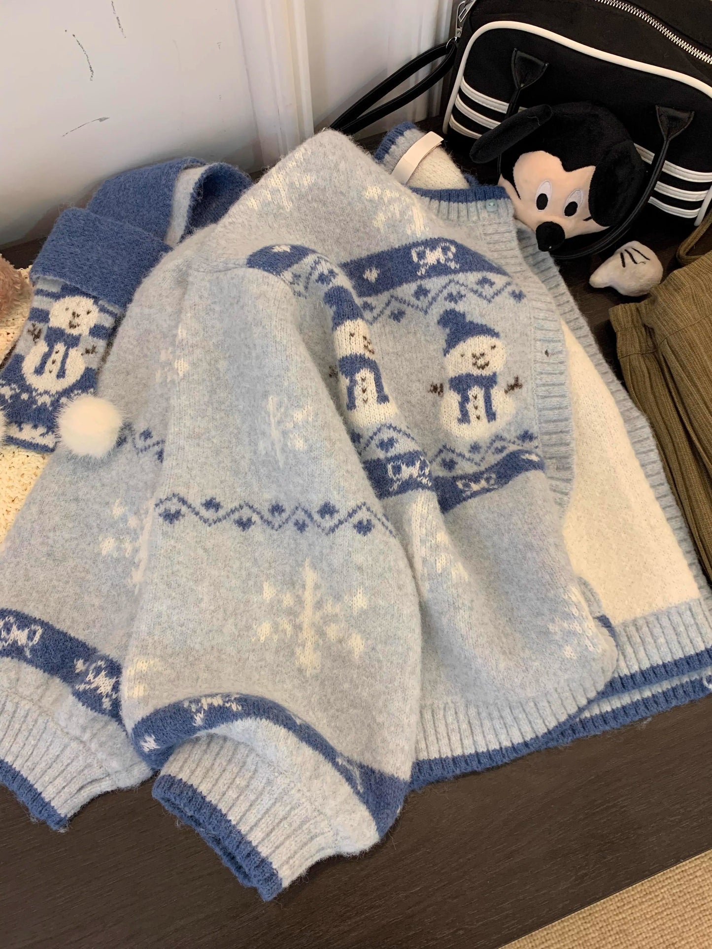 Christmas Outfit Fair Isle Mohair Sweater ED0328