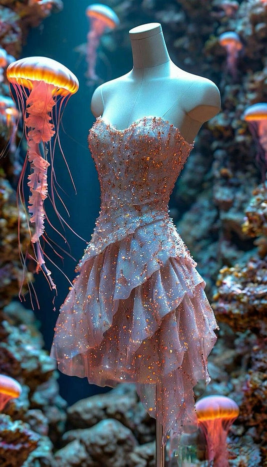 Gorgeous Sweetheart Neck A-Line Tulle Beading Short Prom Dresses Sweet Birthday Dress ED03324