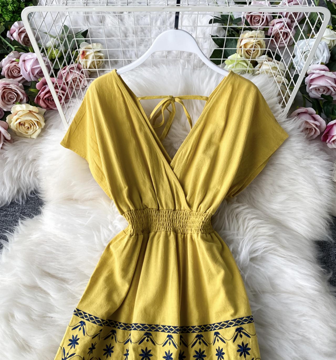 Cute V Neck Short Dress Fashion Dress ED0332