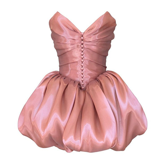 Fashion Strapless Satin Short Ballgowns Sweet Birthday Party Dress ED03404