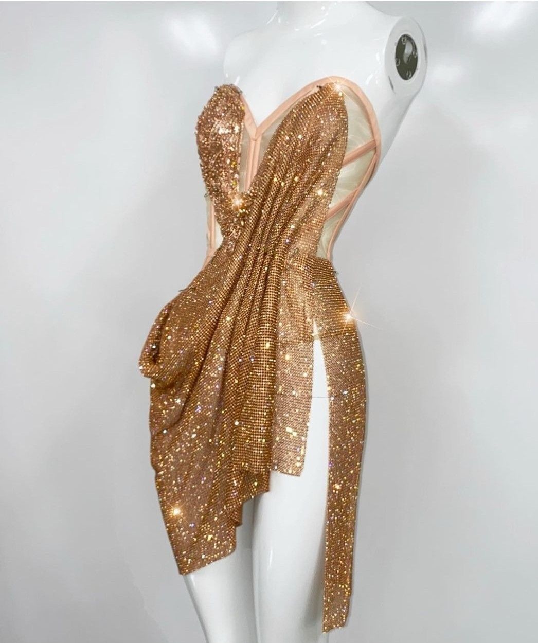 Sexy Gold Bodycon Sweetheart Neck Short Homecoming Dress Birthday Dress ED03495