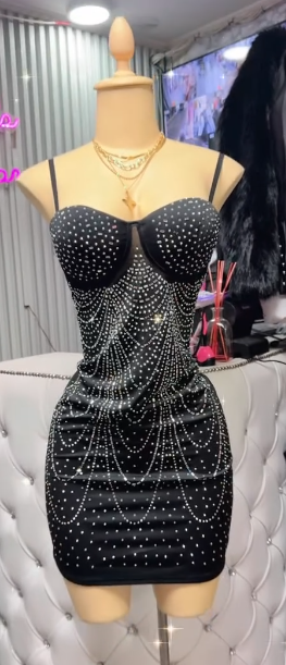 Sparkly Black Spaghetti Strap Sheath Short Homecoming Dresses Outdoor Party Outfits ED03518