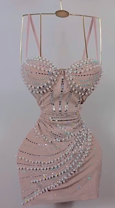 Cute Pink Bodycon Spaghetti Strap Mini Birthday Dress Short Homecoming Dresses ED03520