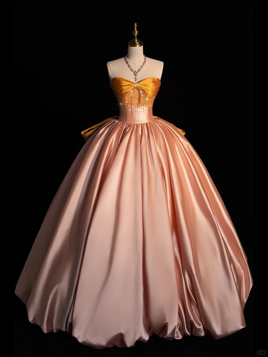 Sweet Blush Pink A-Line Strapless Long Wedding Dress Elegant Quinceanera Dresses ED03550