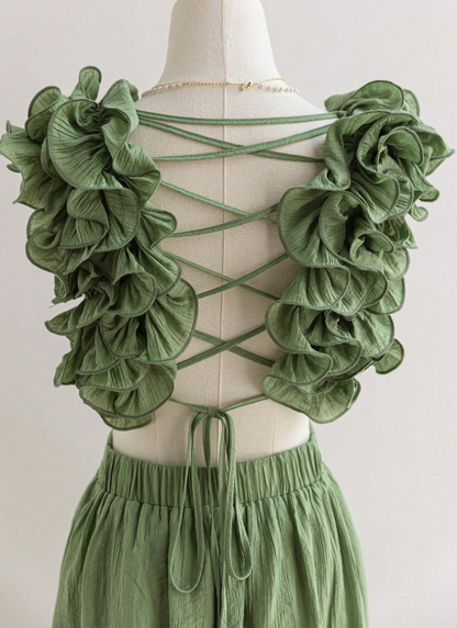 Stunning Green A-Line 8th Grade Homecoming Dress V Neck Backless Birthday Outfit Cute Cocktail Dress  ED03556