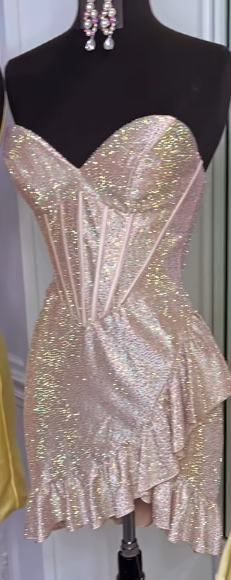 Sweet Glitter 18th Birthday Dress Sweetheart Sheath Short Homecoming Dress  ED03557