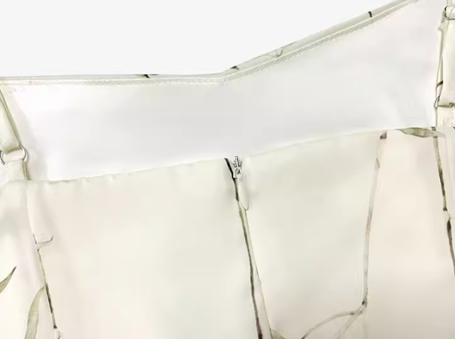 New Chinese bamboo print satin pleated waist suspender dress ED0360