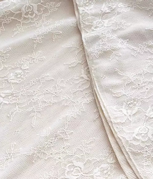 French one-shoulder knitted patchwork soft lace slim fishtail dress ED0368