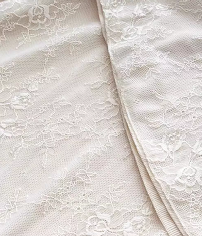 French one-shoulder knitted patchwork soft lace slim fishtail dress ED0368