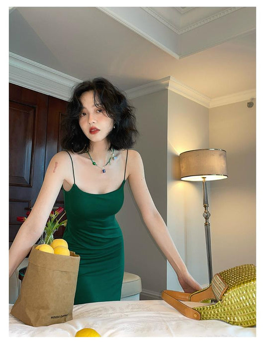 Sexy French Slim Fit Suspender Hip-wrapped Long Skirt ED0396