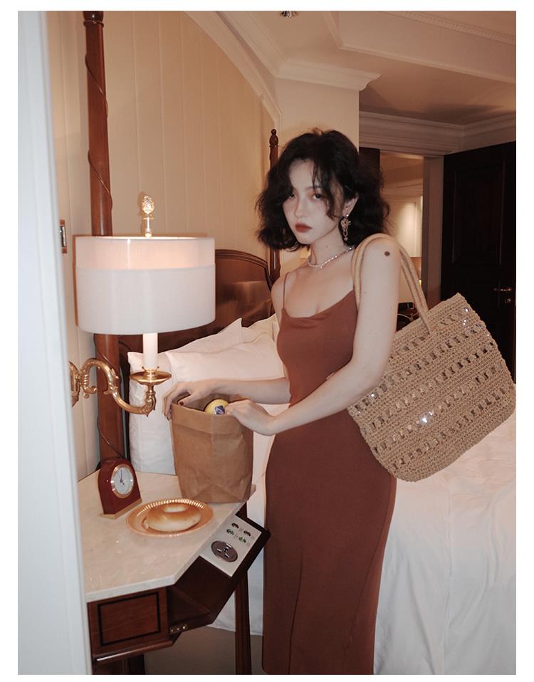 Sexy French Slim Fit Suspender Hip-wrapped Long Skirt ED0396