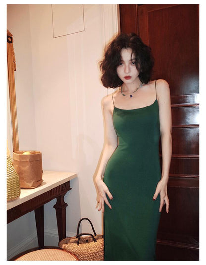 Sexy French Slim Fit Suspender Hip-wrapped Long Skirt ED0396