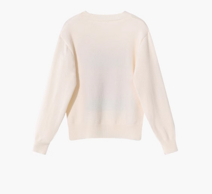 Cat pattern crew neck long sleeve sweater  ED0407