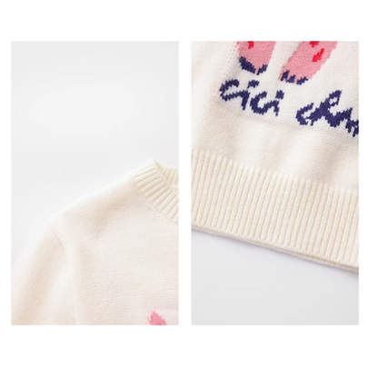 Cat pattern crew neck long sleeve sweater  ED0407