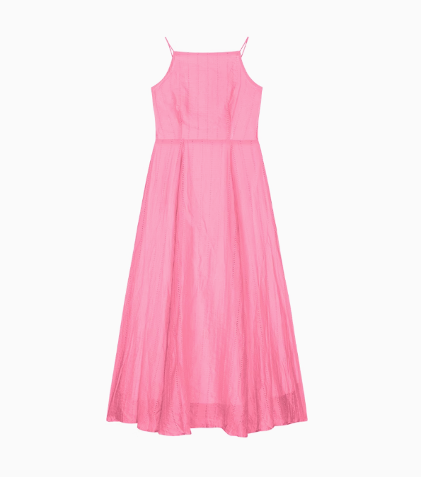 Beach holiday style a-line pink sleeveless backless suspender dress ED0424