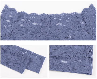 Lace hollow one-shoulder long-sleeved slim-fit hip skirt ED0431