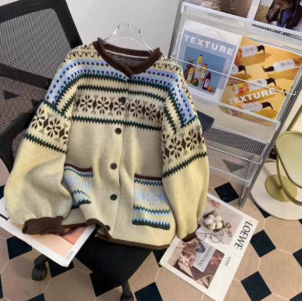Fair Isle Vintage Jacquard Cardigan ED0450