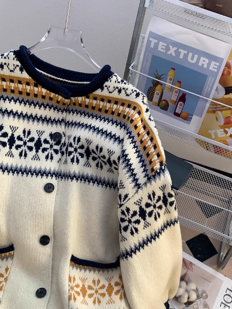 Fair Isle Vintage Jacquard Cardigan ED0450