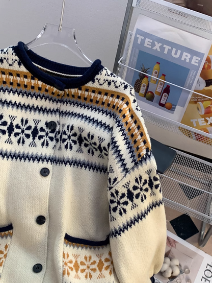 Fair Isle Vintage Jacquard Cardigan ED0450
