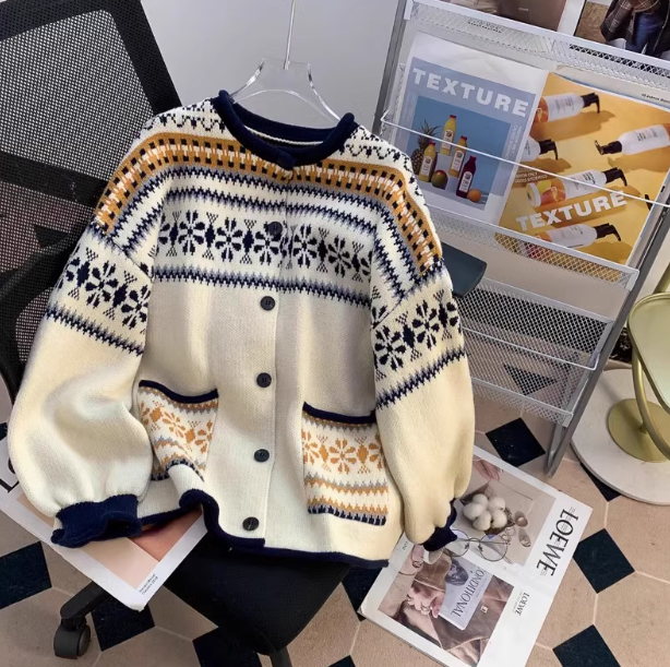 Fair Isle Vintage Jacquard Cardigan ED0450