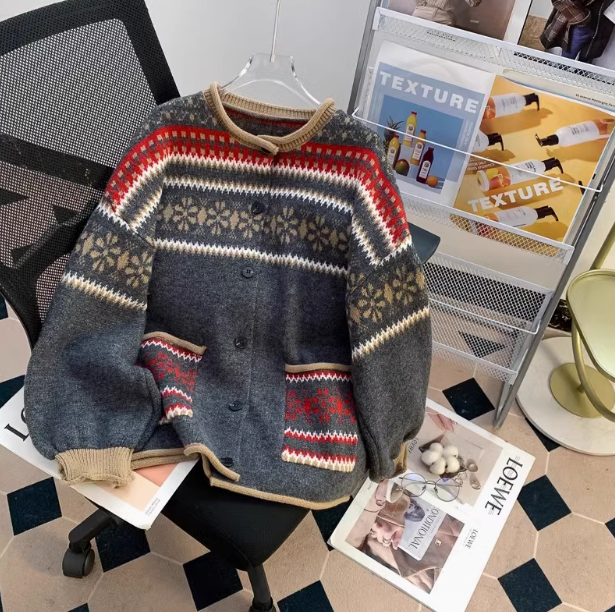 Fair Isle Vintage Jacquard Cardigan ED0450