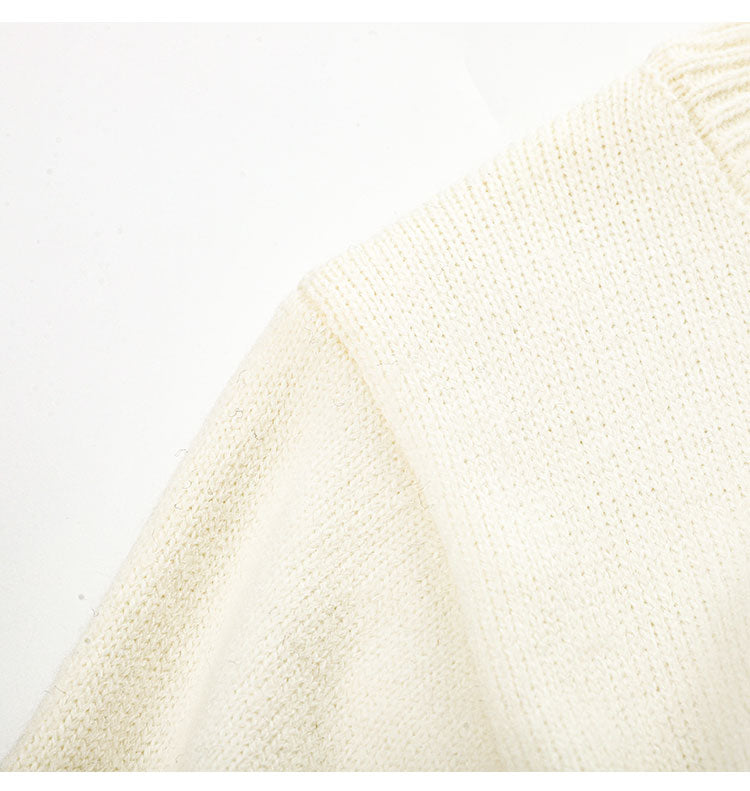 Lazy style dog embroidered knitted cardigan  ED0451