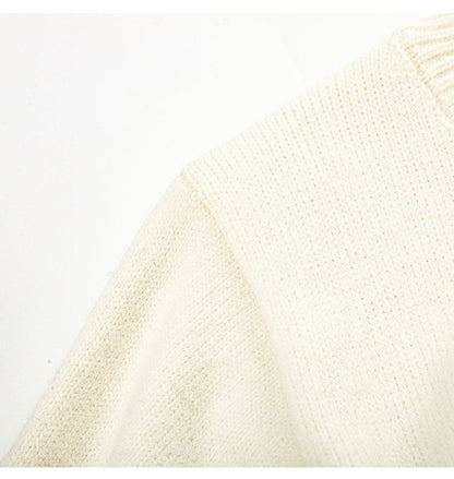 Lazy style dog embroidered knitted cardigan  ED0451