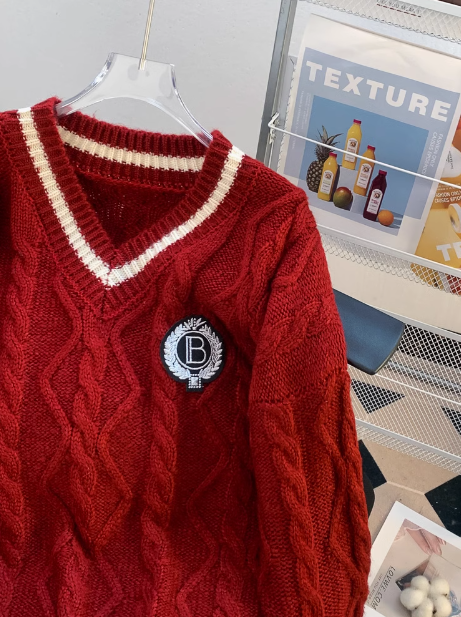 Preppy style women's long sleeve sweater  ED0459