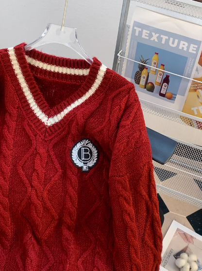 Preppy style women's long sleeve sweater  ED0459