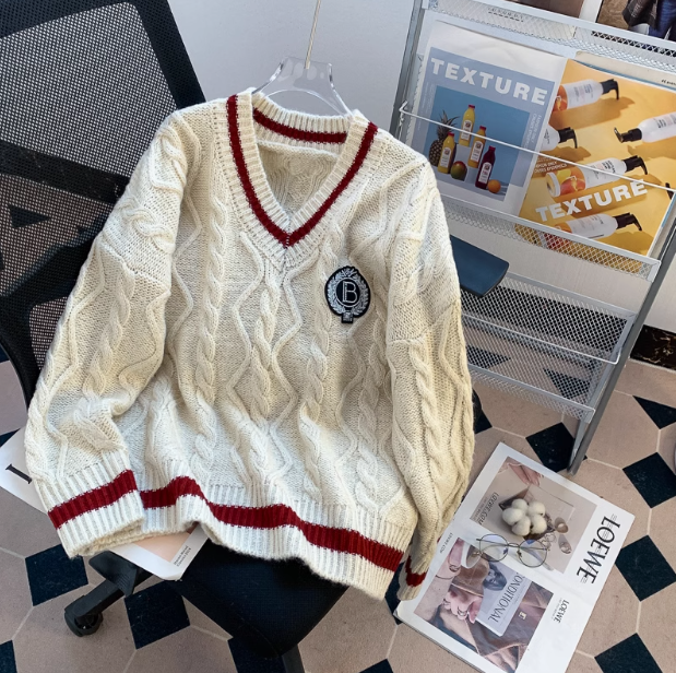 Preppy style women's long sleeve sweater  ED0459