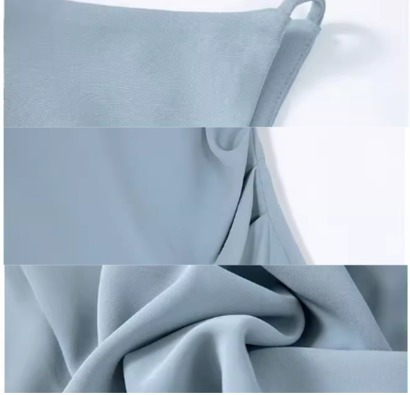 French blue sleeveless short suspender skirt ED0473